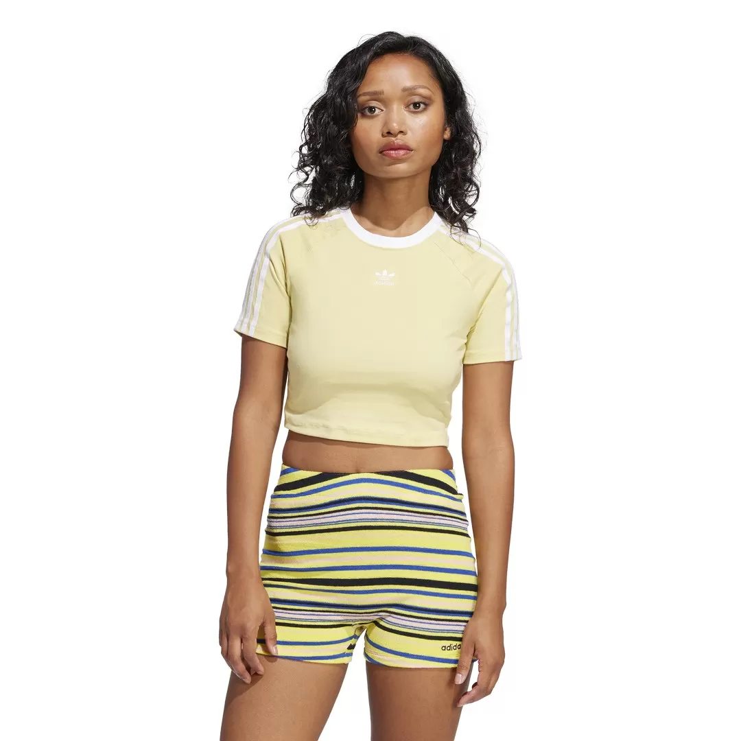 T-shirt court à 3 bandes – Jaune pastel T-shirt court à 3 bandes – Jaune pastel