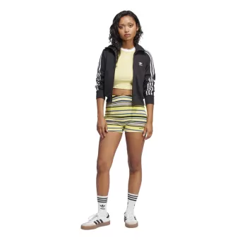 T-shirt court à 3 bandes – Jaune pastel