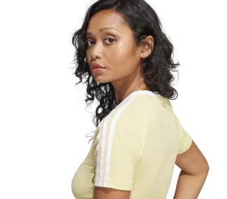 T-shirt court à 3 bandes – Jaune pastel T-shirt court à 3 bandes – Jaune pastel