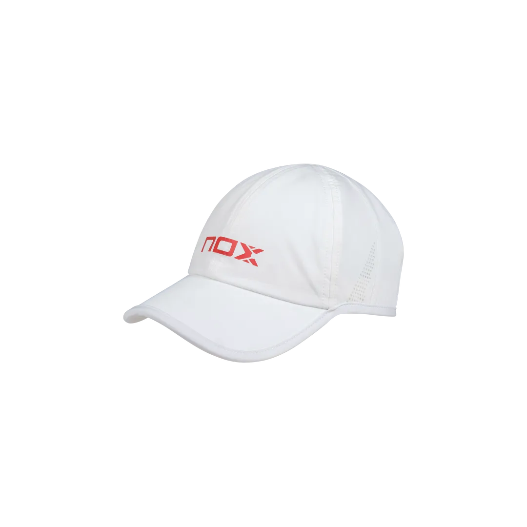 Casquette Nox Blanche avec Logo Rouge - Accessoire de Mode