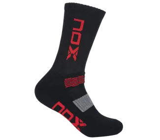 CHAUSSETTES PADEL HOMMES NOIR LOGO ROUGE