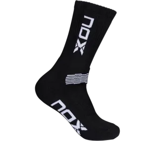 CHAUSSETTES PADEL HOMMES NOIR LOGO BLANC