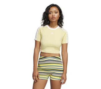 T-shirt court à 3 bandes – Jaune pastel