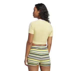T-shirt court à 3 bandes – Jaune pastel