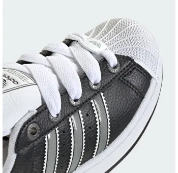 SUPERSTAR II J      CBLACKMSILVEFTWWHT ORG