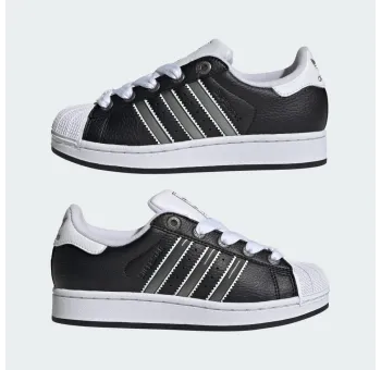 SUPERSTAR II J      CBLACKMSILVEFTWWHT ORG